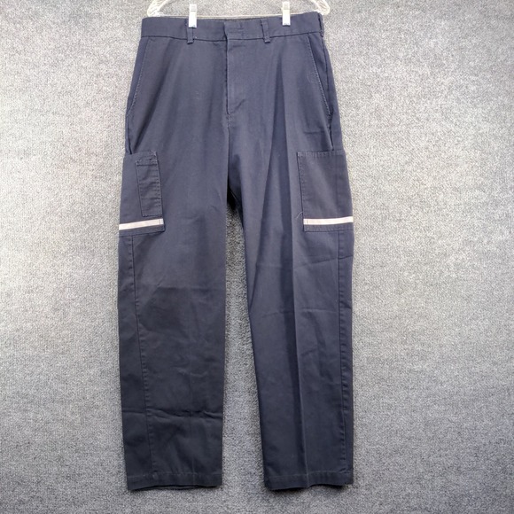 FedEx Stan Herman Men's Uniform Pants Blue Size 34R-33 Reflective Employee - Picture 7 of 12